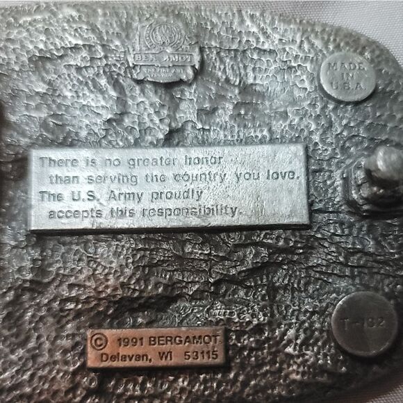 Vintage 1991 U.S. Army commemorative belt buckle by Bergamot - made in the USA - Picture 5 of 8